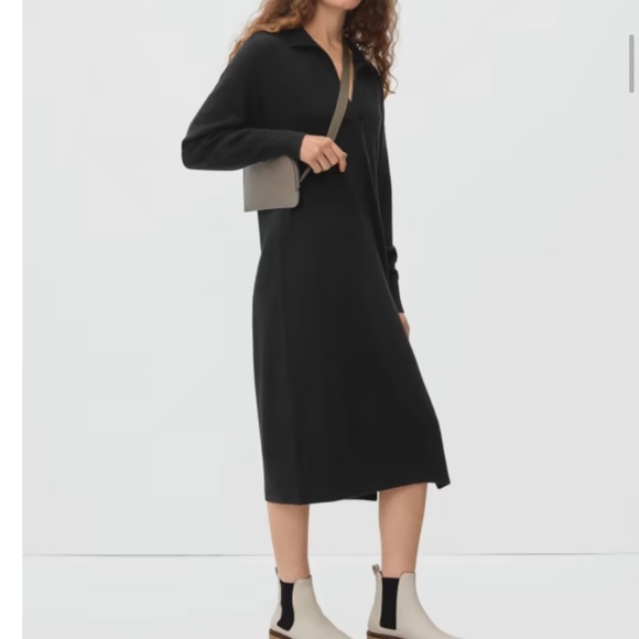 Everlane Black Cashmere Polo Dress - Picture 1 of 7